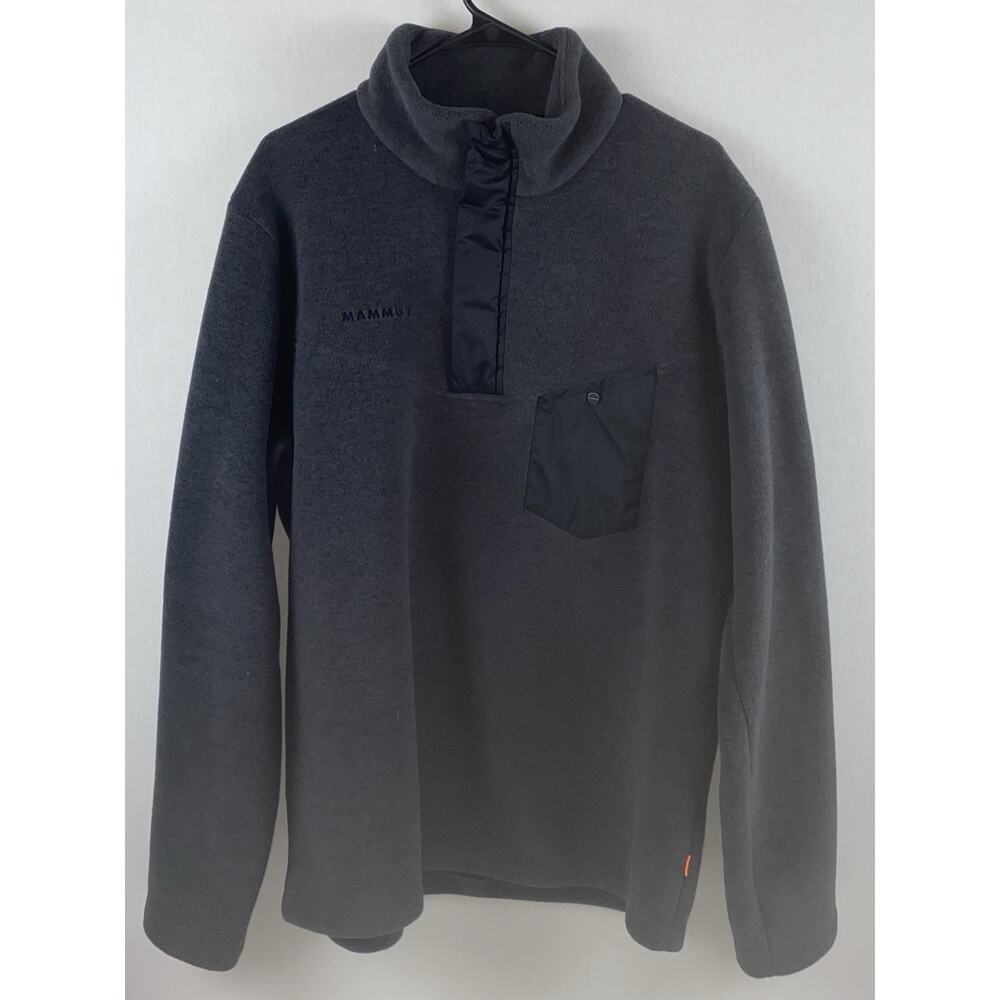 Mammut Black 1/4 Zip Fleece Pullover Embroidered Logo Sweater Women Size XL